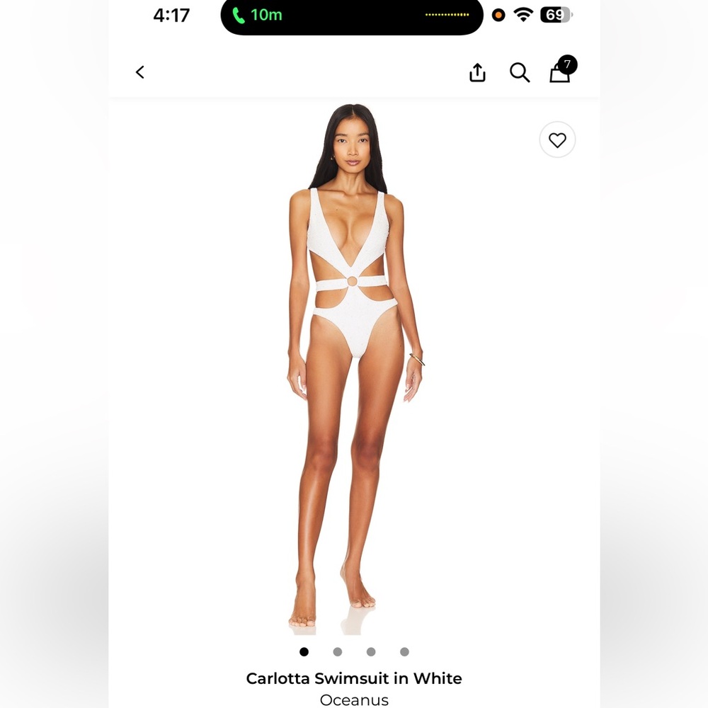 Oceanus Women's White Cutout One Piece Swimsuit
